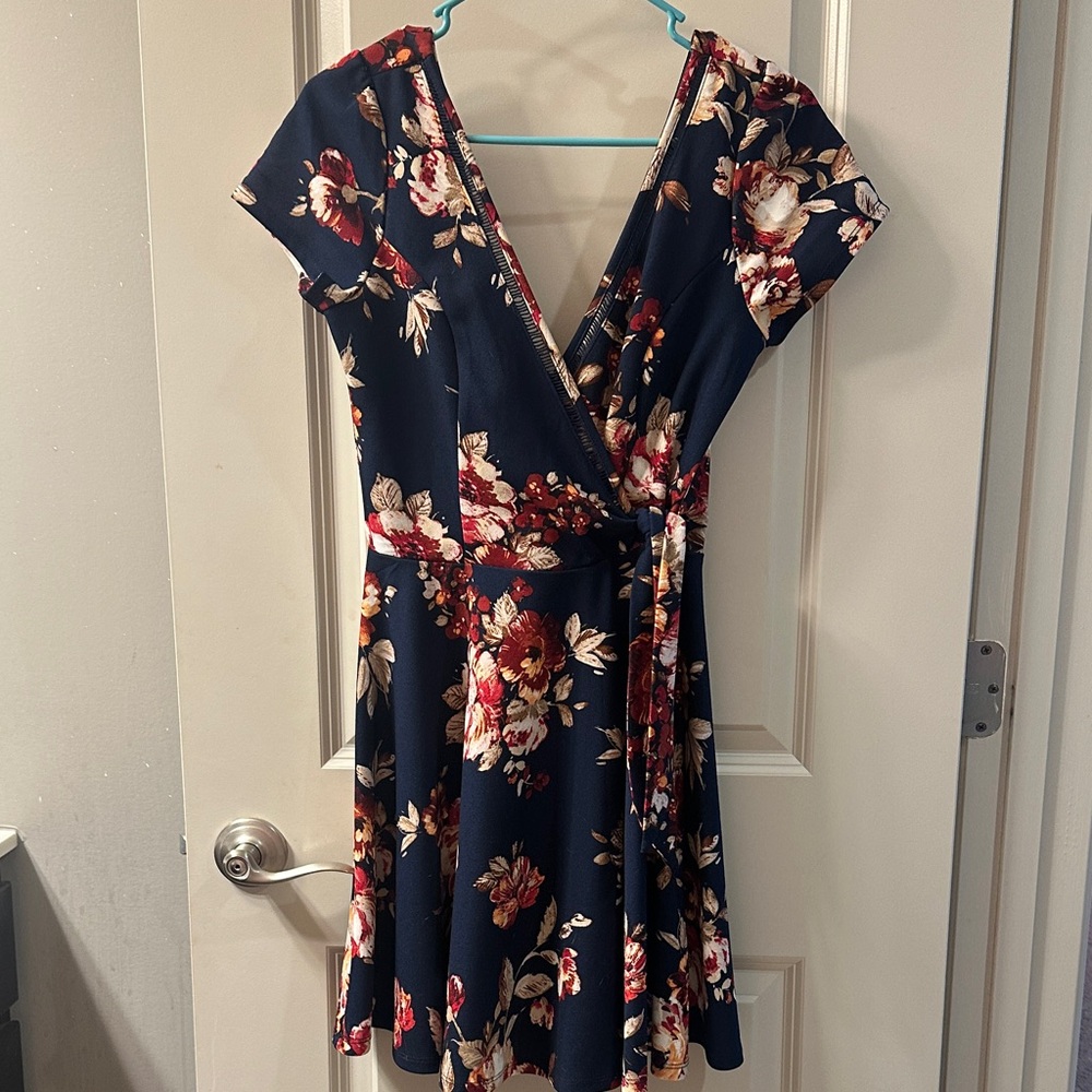 Altar'd State Navy Floral Mini Dress